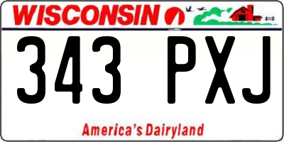 WI license plate 343PXJ