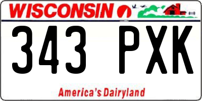 WI license plate 343PXK