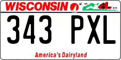 WI license plate 343PXL