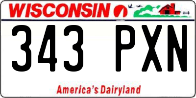 WI license plate 343PXN