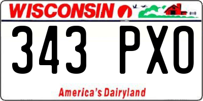 WI license plate 343PXO