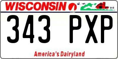 WI license plate 343PXP