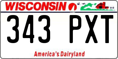 WI license plate 343PXT