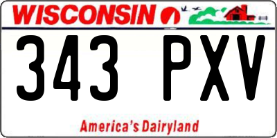 WI license plate 343PXV