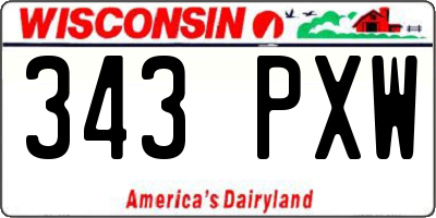 WI license plate 343PXW