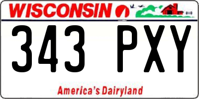WI license plate 343PXY