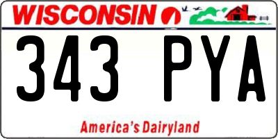 WI license plate 343PYA
