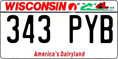WI license plate 343PYB