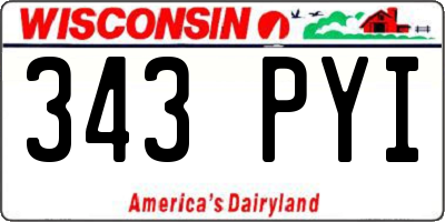 WI license plate 343PYI