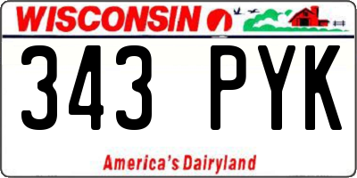 WI license plate 343PYK