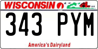WI license plate 343PYM
