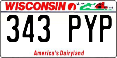 WI license plate 343PYP