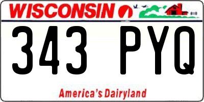 WI license plate 343PYQ