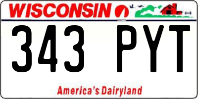 WI license plate 343PYT