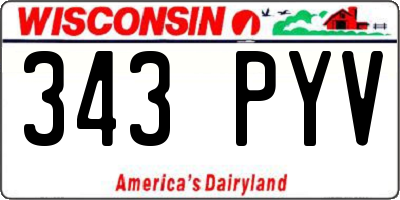 WI license plate 343PYV