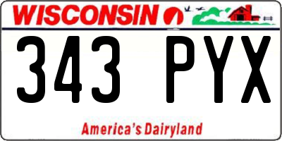 WI license plate 343PYX