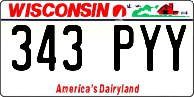 WI license plate 343PYY