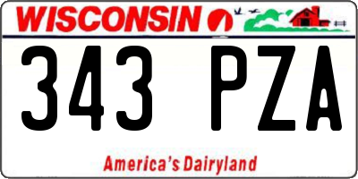 WI license plate 343PZA