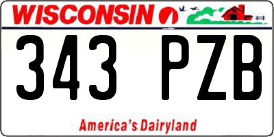 WI license plate 343PZB