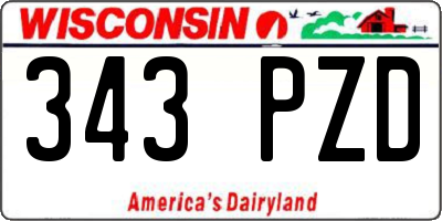 WI license plate 343PZD