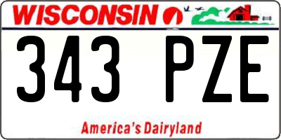 WI license plate 343PZE