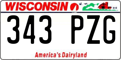 WI license plate 343PZG