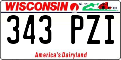 WI license plate 343PZI