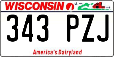 WI license plate 343PZJ