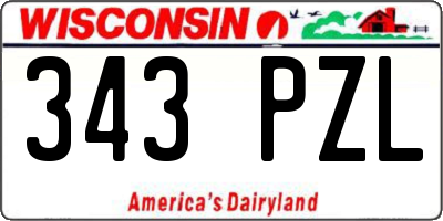 WI license plate 343PZL
