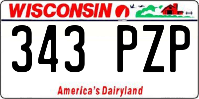 WI license plate 343PZP