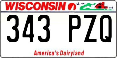 WI license plate 343PZQ