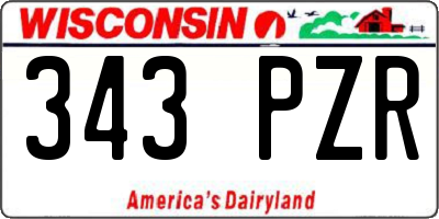 WI license plate 343PZR