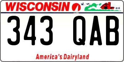 WI license plate 343QAB