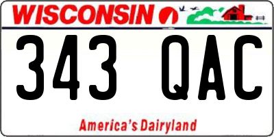 WI license plate 343QAC