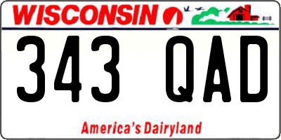 WI license plate 343QAD