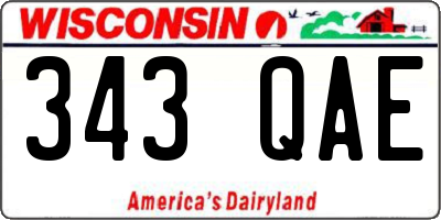 WI license plate 343QAE