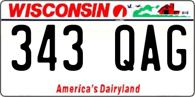 WI license plate 343QAG