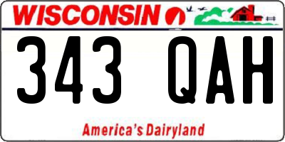 WI license plate 343QAH