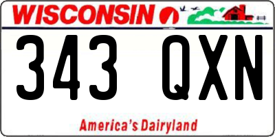WI license plate 343QXN