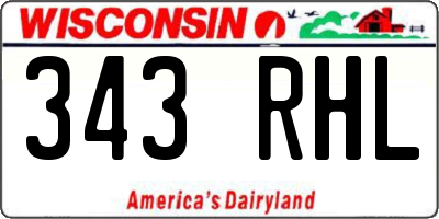 WI license plate 343RHL