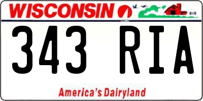 WI license plate 343RIA