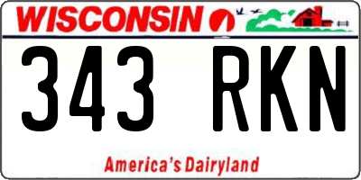 WI license plate 343RKN