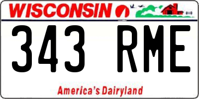 WI license plate 343RME