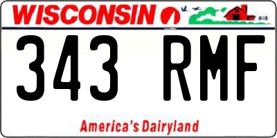 WI license plate 343RMF