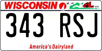 WI license plate 343RSJ