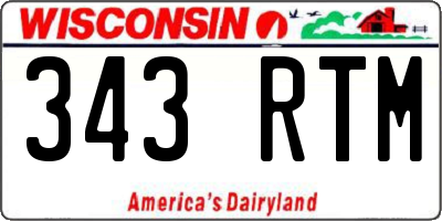 WI license plate 343RTM
