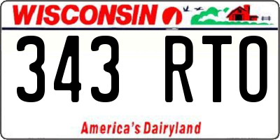 WI license plate 343RTO