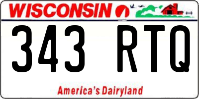 WI license plate 343RTQ