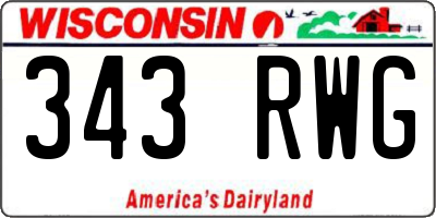 WI license plate 343RWG