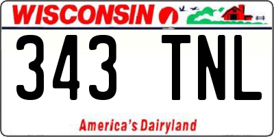 WI license plate 343TNL